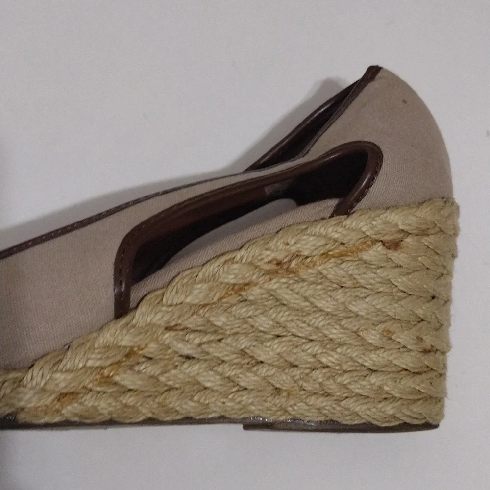 Chaps Daye Platform Espadrille Open Toe Wedge Sandals 7.5 Chic Summer
